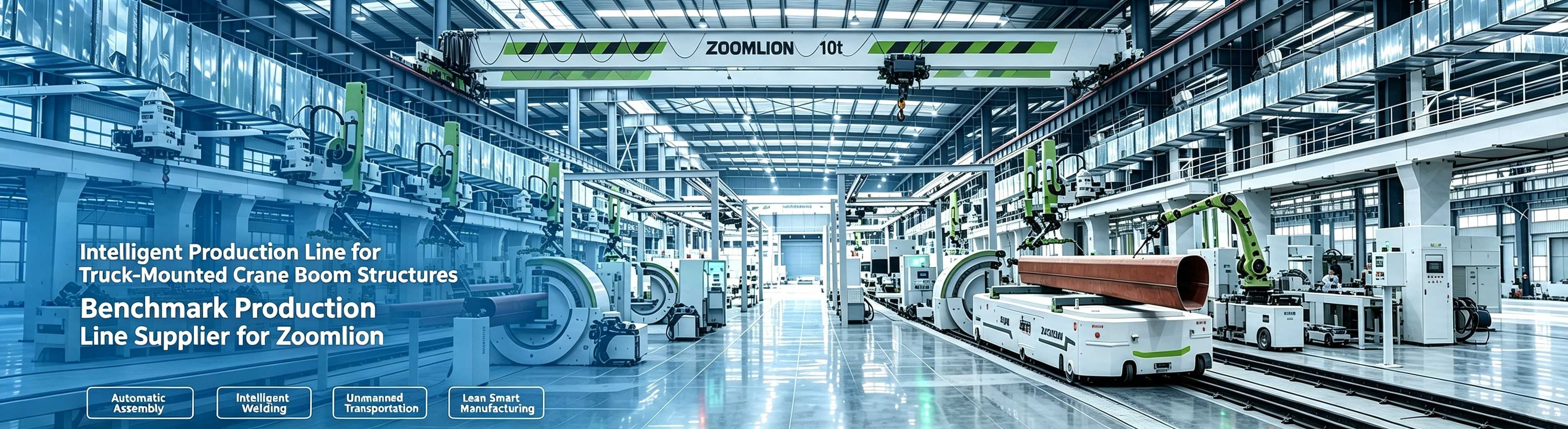 Intelligent Integrated Production Line for Truck-Mounted Crane Booms | Benchmark Supplier for Zoomlion Integrated assembly, welding & unmanned handling to cut costs, raise efficiency and lift quality,